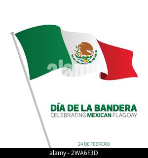 Dia de la Bandera Celebrating Mexican Flag Day template background. Vector illustration Stock Vector