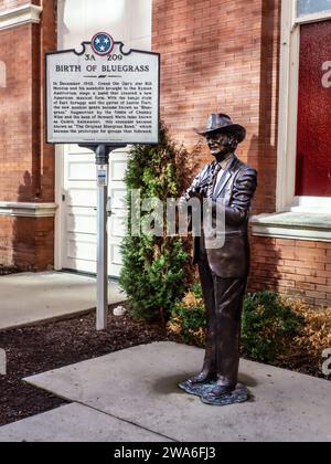 Nashville - statue honoring the Blue Grass and Country figure outside the Ryman Auditorium site Stock Photo