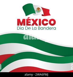 Mexico Dia de la Bandera for Mexican Flag Day colorful template background. Vector illustration Stock Vector