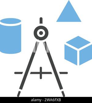 Studying Geometry icon vector image. Stock Vector