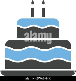 Two layered cake icon vector image. Stock Vector