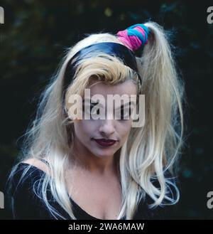 Nina Hagen, deutsche Sängerin, Liedermacherin, aka, Godmother of Punk, Portrait, 1985. Nina Hagen, German singer-songwriter, aka Godmother of Punk, portrait, 1985. Stock Photo