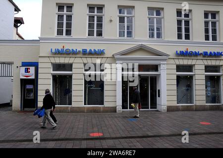 Flensburg/Schleswig-Holstein/Germany. 05. October 2018..Union bank branch in Flensburg Germany . Photo. .Francis Joseph Dean / Deanpictures. Stock Photo