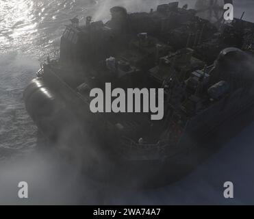 US military forces. 151027AW179-089 AEGEAN SEA (Oct. 27, 2015) – A landing craft air cushion with Assault Craft Unit 4 embarks to Doganbey, Turkey, in support of Marines and Sailors with the 26th Marine Expeditionary Unit conducting an amphibious assault during Exercise Egemen 2015 Oct. 27.  Egemen is a Turkish-led and hosted amphibious exercise designed to increase tactical proficiencies and interoperability among participants. (U.S. Marine Corps photo by Cpl. Joshua W. Brown/Released) Stock Photo