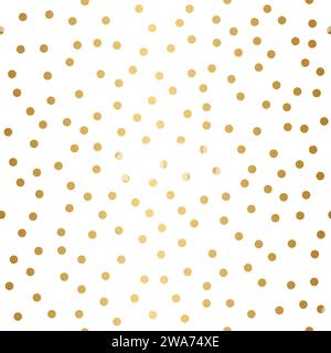 Celebration Confetti, Seamless pattern, golden dots on pink background Stock Vector