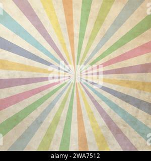Sunbeam, sunray background with grunge texture effect. Colorful rays. Stock Vector