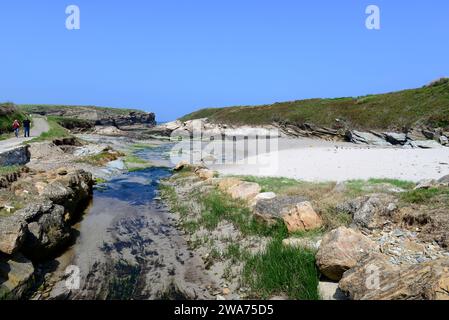 Praia de Esteiro (Esteiro beach), low tide. Ribadeo, Lugo province, Galicia, Spain. Stock Photo