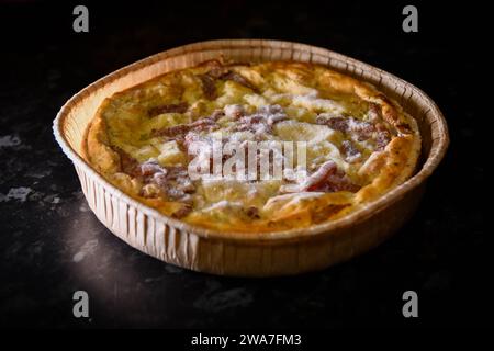 A really bad looking quiche Stock Photo