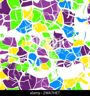 Distress Grunge Texture. Cracks colored seamless pattern. hand drawing. Not AI, Vector illustration Stock Vector