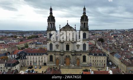 drone photo Nancy Cathedral France Europe Stock Photo