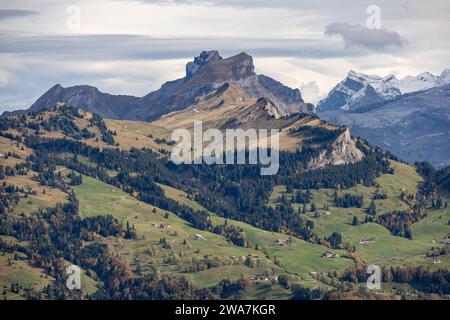 Autumn Ascents: A Majestic Mountain Hike in the Alps Stock Photo