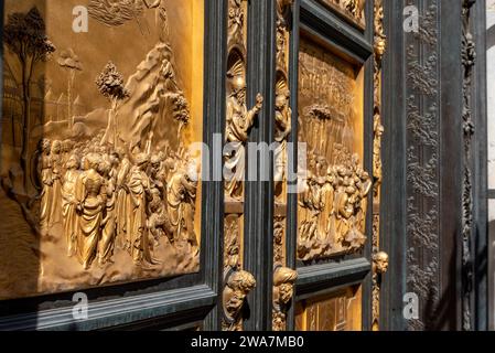 Paradise Gate at the baptistery of the cathedral Santa Maria del Fiore in Florence, Italy Stock Photo