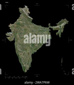 Map of New Delhi, India, satellite view map in 3d . Black and white ...