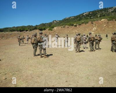 US military forces. 20160620XX999-001 SEIRRA DEL RETIN, Spain (June 20, 2016) Marines assigned to First Platoon assigned to Fleet Anti-terrorism Security Team Company, Europe, with the Special Purpose MAGTF based out of Moron, Spain and the Spanish Marine Corps during a combat marksmanship course of fire at Sierra del Retin, Spain, June 20, 2016..  U.S. 6th Fleet, headquartered in Naples, Italy, conducts the full spectrum of joint and naval operations, often in concert with allied, joint, and interagency partners, in order to advance U.S. national interests and security and stability in Europe Stock Photo