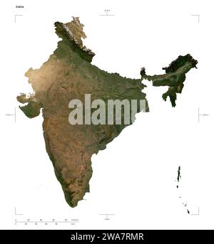 Map of New Delhi, India, satellite view map in 3d . Black and white ...