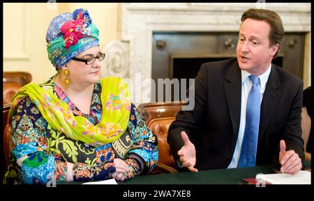 London, UK. 18th May, 2010. Image © Licensed to Parsons Media. London, United Kingdom. The Prime Minister David Cameron and The Deputy Prime Minister Nick Clegg hold the Big Society meeting inside the Cabinet room in No10 Downing Street, with Kids Company Boss Camila Batmanghelidjh, Tuesday May 18, 2010. Credit: andrew parsons/Alamy Live News Stock Photo