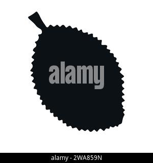 Vector hand drawn durian fruit silhouette isolated on white background Stock Vector