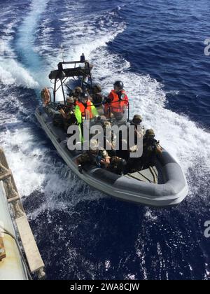 US military forces. 170515N0901-004 MEDITERRANEAN SEA (May 15, 2017) Algerian sailors prepared to conduct visit, board, search and seizure training during exercise Phoenix Express 2017, May 15. Phoenix Express, sponsored by U.S. Africa Command and facilitated by U.S. Naval Forces Europe-Africa/U.S. 6th Fleet, is designed to improve regional cooperation, increase maritime domain awareness information sharing practices, and operational capabilities to enhance efforts to achieve safety and security in the Mediterranean Sea. (Photo courtesy of Spanish Navy/Released) Stock Photo