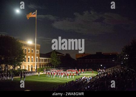 US military forces. 170707RU248-322 WASHINGTON (July 7, 2017) The U.S. Marine Corps Drum & Bugle Corps, “The Commandant’s Own,” performs during a Friday Evening Parade at the Marine Barracks in Washington D.C. Lt. Gen. Kenneth McKenzie, director for Strategic Plans and Policy, was the hosting official and Mr. Timothy Day, chairman and founder of Bar-S Foods Company and chairman of the Timothy T. Day Foundation, was the guest of honor for the parade. (U.S. Marine Corps photo by Cpl. Robert Knapp/Released) Stock Photo