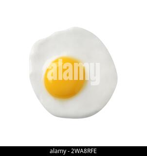 Tasty fried chicken egg isolated on white Stock Photo - Alamy