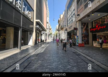 Athens: Ermou Street. Greece Stock Photo