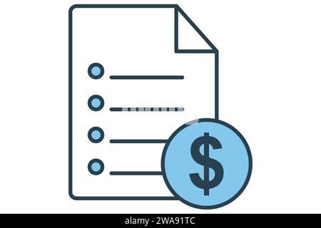 invoice icon. icon related to financial transactions. flat line icon style. element illustration Stock Vector