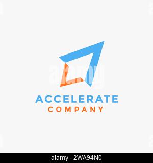 modern minimalist accelerate rocket logo icon vector template on white background Stock Vector