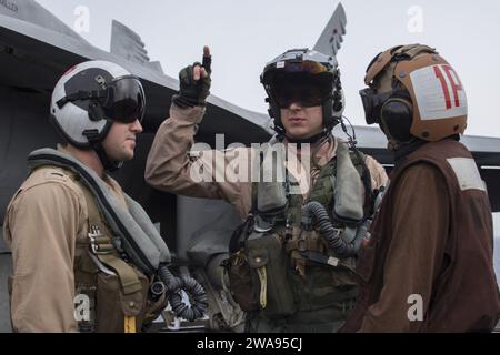 US Navy A plane captain assigned to the Diamondbacks of Strike Fighter ...