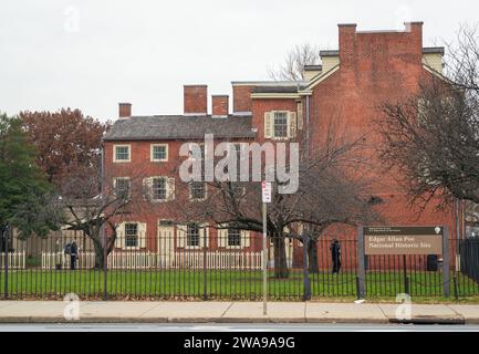 The Exterior of Edgar Allan Poe National Historic Site in Philadelphia, Pennsylvania, USA Stock Photo