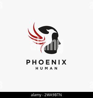 Human Phoenix logo icon vector template on white background Stock Vector