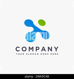 Digital letter x link logo icon vector on white background Stock Vector