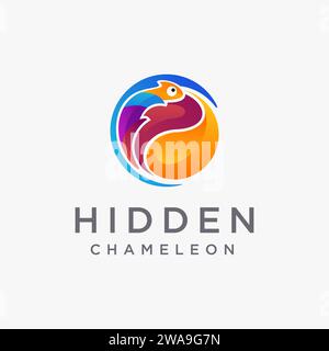 colorful modern chameleon logo icon vector template on white background Stock Vector