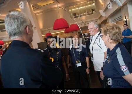 US military forces. U.S. Air Force Gen. Paul J. Selva, Vice Chairman of the Joint Chiefs of Staff, and his wife Mrs. Ricki Selva meet with Team U.S. families before the Invictus Games Sydney 2018 Opening Ceremony in Sydney, New South Wales, Australia; Oct. 20, 2018. The Invictus Games are an international adaptive sporting event with current and former wounded, ill, or injured service members from 18 nations competing in 12 adaptive sports including; archery, athletics, indoor rowing, powerlifting, road cycling, driving challenge, sailing, sitting volleyball, swimming, wheelchair basketball, w Stock Photo