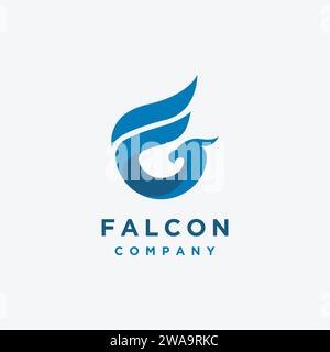 Letter F for falcon logo icon vector template on white background Stock Vector