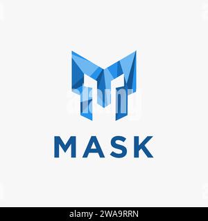 Letter M for mask logo icon vector template on white background Stock Vector