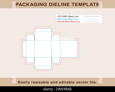 Box Packaging Die line Template Box Editable Vector File. Stock Vector