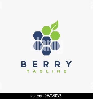 abstract fruit berry logo icon vector template on white background Stock Vector