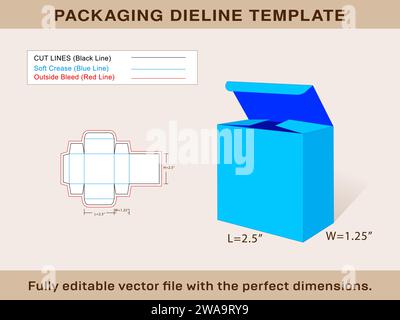 Box Packaging Die line Template Box Vector File and 3d box Stock Vector