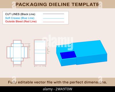 Customized Match Box, Dieline Template, Editable Vector File. Stock Vector