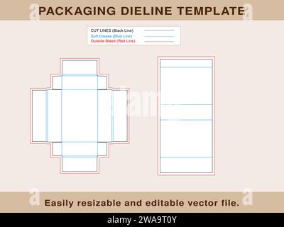 Customized Match Box, Dieline Template, Editable Vector File. Stock Vector