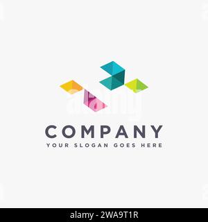 Modern abstract letter C logo icon with negative space design style on white background Stock Vector
