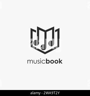 Musical note book logo icon vector template on white background Stock Vector