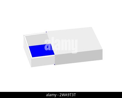 Fire Match Box, Dieline Template, Editable Vector File. Stock Vector