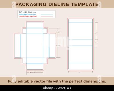 Fire Match Box, Die line Template, Editable Vector File. Stock Vector