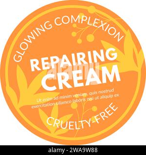 Repairing cream, glowing complexion cruelty free Stock Vector