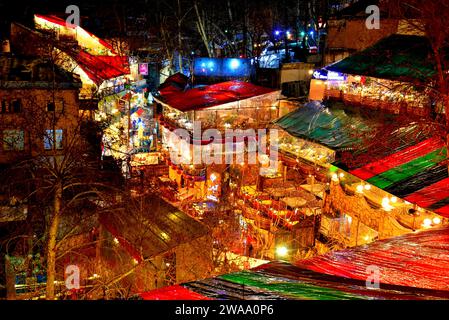 Tehran, Iran, Darband translates to 'door of the mountain', is formerly a village close to Tajrish, Shemiran dotted with cafes and restaurants. Stock Photo