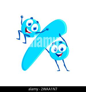 Cartoon funny division sign characters. Isolated cute vector math personages exude a sporty charm, showcasing teamwork and competitiveness in endearing way, ready for mathematical action Stock Vector