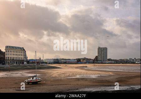 Margate seafront low tide on a cold December day in the north east Kent south east England UK Stock Photo