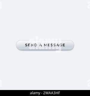 Send a message web button vector icon. Stock vector illustration isolated on white background. Stock Vector