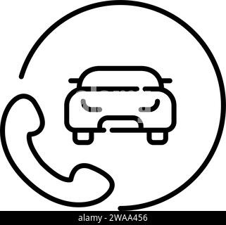 Rental car roadside assistance call centre. Pixel perfect icon Stock Vector
